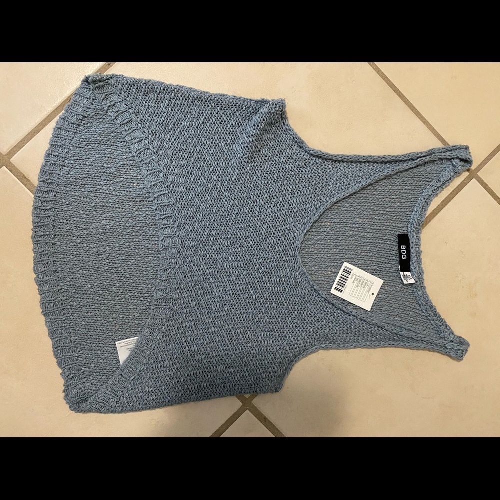 Urban Outfitters BDG Blue Crocheted Sheer Crop Top